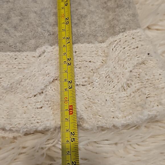 Anthropologie Sleeping On Snow Grey and Ivory Off the Shoulder Sweater - Picture 6 of 6
